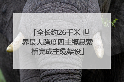 全长约26千米 世界最大跨度四主缆悬索桥完成主缆架设