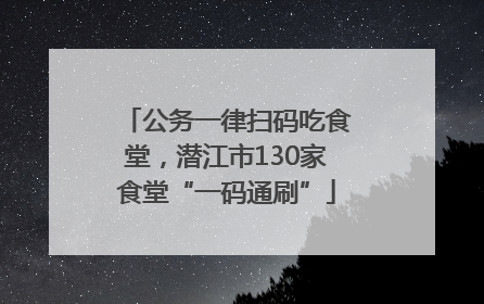 公务一律扫码吃食堂，潜江市130家食堂“一码通刷”