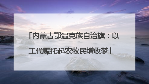 内蒙古鄂温克族自治旗：以工代赈托起农牧民增收梦
