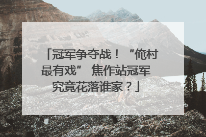 冠军争夺战！“俺村最有戏” 焦作站冠军究竟花落谁家？