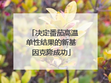 决定番茄高温单性结果的新基因克隆成功