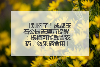 别摘了！成都玉石公园管理方提醒：杨梅可能残留农药，勿采摘食用