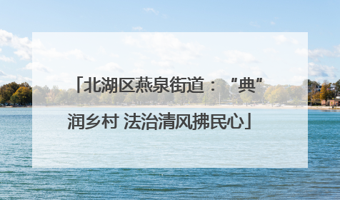 北湖区燕泉街道：“典”润乡村 法治清风拂民心