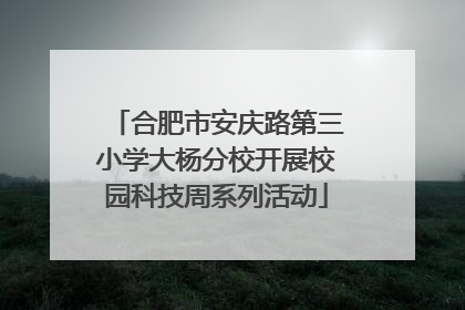 合肥市安庆路第三小学大杨分校开展校园科技周系列活动