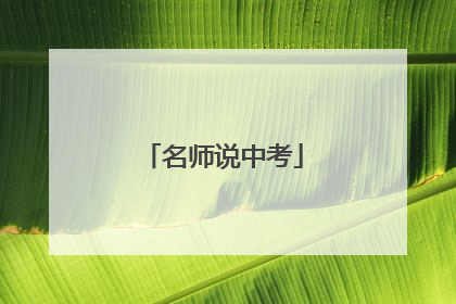 名师说中考