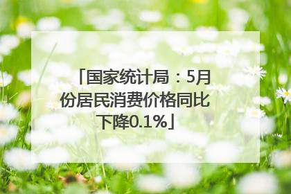 国家统计局：5月份居民消费价格同比下降0.1%