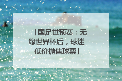 国足世预赛：无缘世界杯后，球迷低价抛售球票