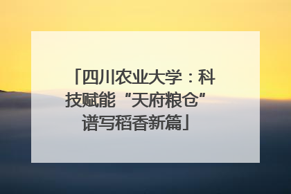 四川农业大学：科技赋能“天府粮仓”谱写稻香新篇