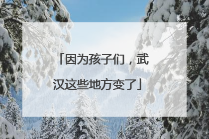 因为孩子们，武汉这些地方变了
