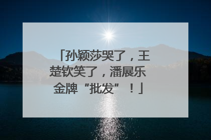 孙颖莎哭了，王楚钦笑了，潘展乐金牌“批发”！