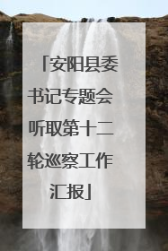 安阳县委书记专题会听取第十二轮巡察工作汇报