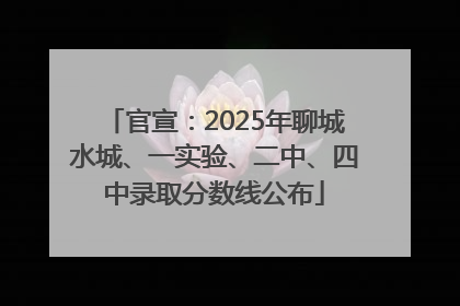 官宣：2025年聊城水城、一实验、二中、四中录取分数线公布