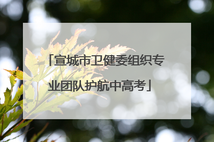宣城市卫健委组织专业团队护航中高考
