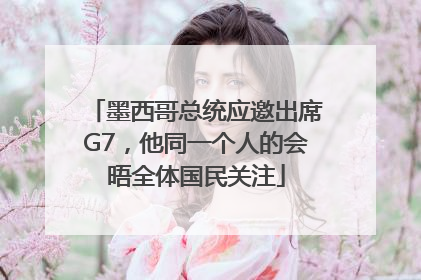 墨西哥总统应邀出席G7，他同一个人的会晤全体国民关注