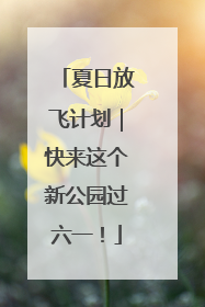 夏日放飞计划｜快来这个新公园过六一！