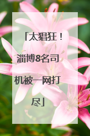 太猖狂！淄博8名司机被一网打尽