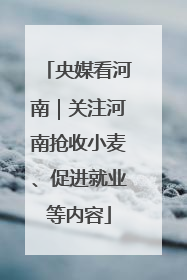 央媒看河南｜关注河南抢收小麦、促进就业等内容