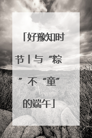 好豫知时节丨与“粽”不“童”的端午