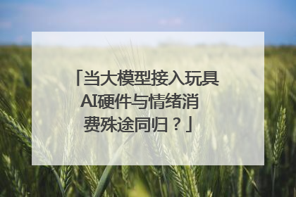 当大模型接入玩具 AI硬件与情绪消费殊途同归？