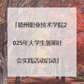 德州职业技术学院2025年大学生暑期社会实践活动启动