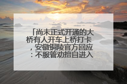 尚未正式开通的大桥有人开车上桥打卡，安徽铜陵官方回应：不服管劝擅自进入，已采取措施