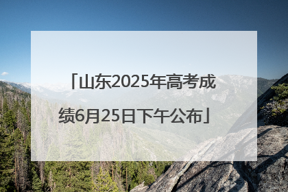 山东2025年高考成绩6月25日下午公布