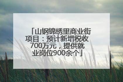 山钢锦绣里商业街项目：预计新增税收700万元，提供就业岗位900余个