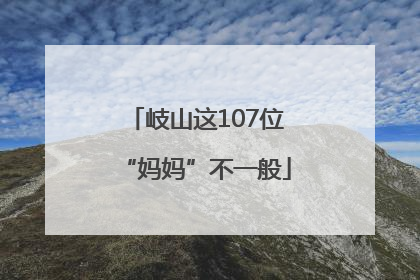 岐山这107位“妈妈”不一般