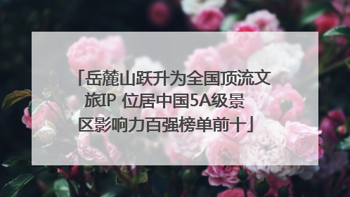 岳麓山跃升为全国顶流文旅IP 位居中国5A级景区影响力百强榜单前十