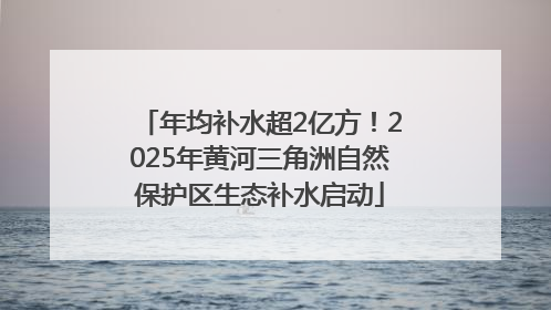 年均补水超2亿方！2025年黄河三角洲自然保护区生态补水启动