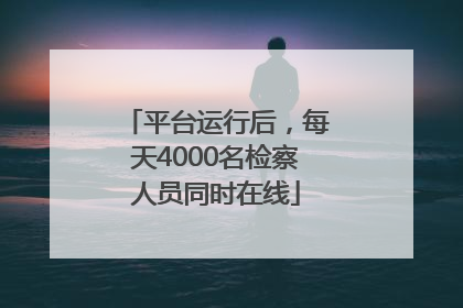 平台运行后，每天4000名检察人员同时在线
