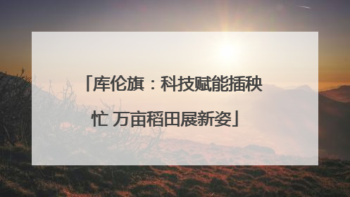 库伦旗：科技赋能插秧忙 万亩稻田展新姿