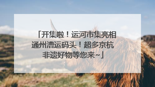 开集啦！运河市集亮相通州漕运码头！超多京杭非遗好物等您来~