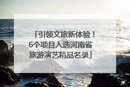 引领文旅新体验！6个项目入选河南省旅游演艺精品名录