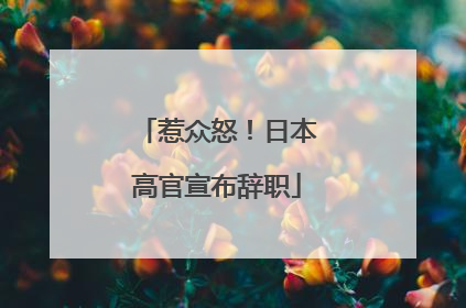 惹众怒！日本高官宣布辞职