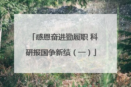 感恩奋进勤履职 科研报国争新绩（一）