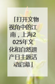 打开文物视角中的江南，上海2025年文化和自然遗产日主题活动启幕
