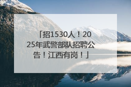 招1530人！2025年武警部队招聘公告！江西有岗！