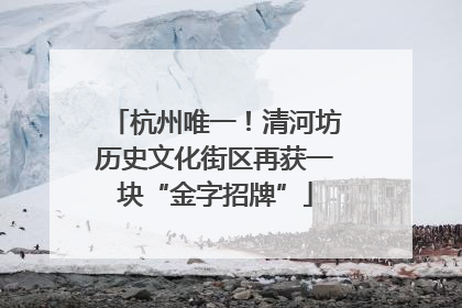 杭州唯一！清河坊历史文化街区再获一块“金字招牌”