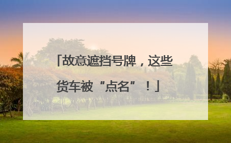 故意遮挡号牌，这些货车被“点名”！