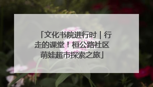 文化书院进行时｜行走的课堂！桓公路社区萌娃超市探索之旅