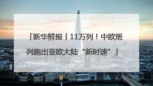 新华鲜报丨11万列！中欧班列跑出亚欧大陆“新时速”