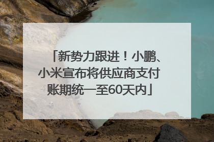 新势力跟进！小鹏、小米宣布将供应商支付账期统一至60天内