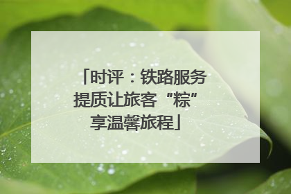 时评：铁路服务提质让旅客“粽”享温馨旅程