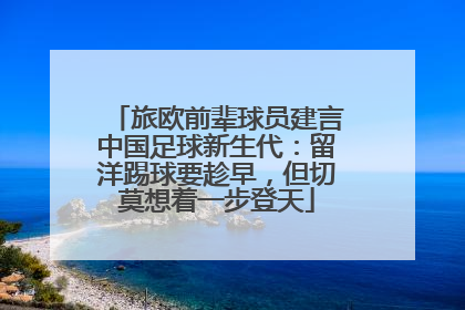 旅欧前辈球员建言中国足球新生代：留洋踢球要趁早，但切莫想着一步登天