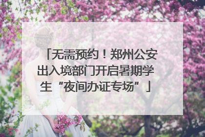 无需预约！郑州公安出入境部门开启暑期学生“夜间办证专场”