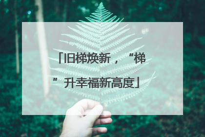 旧梯焕新，“梯”升幸福新高度