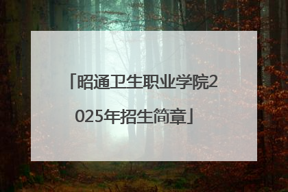 昭通卫生职业学院2025年招生简章
