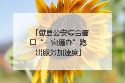 歙县公安综合窗口“一窗通办”跑出服务加速度