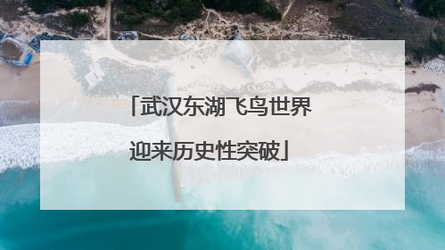 武汉东湖飞鸟世界迎来历史性突破